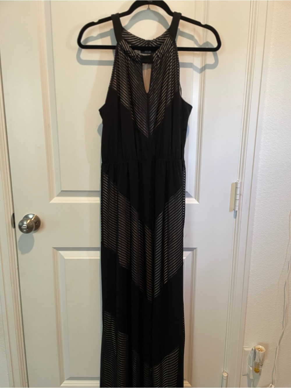 Apt. 9 Black Striped Halter Maxi Dress
